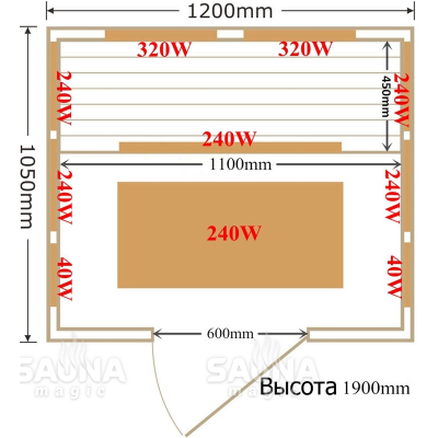 Инфракрасная кабина (сауна) SaunaMagic Glass CS Mini Инфракрасная кабина (сауна) SaunaMagic Glass CS Mini